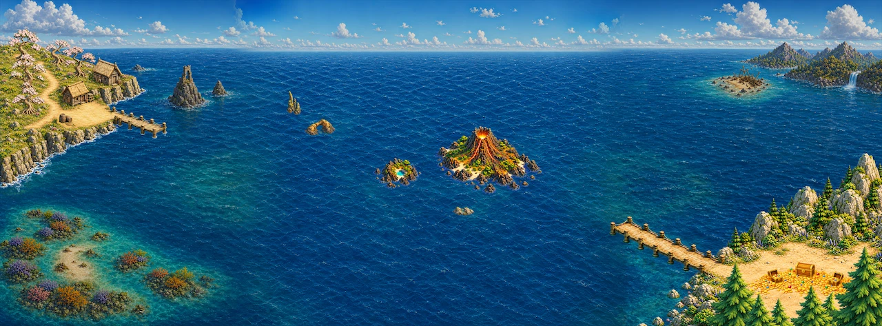 Goldtide Sea, the third Chapter map.